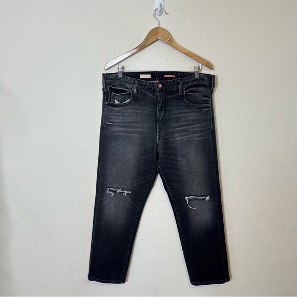 Anthropologie Pilcro The Selvedge Borrowed Jean Charcoal Black Distressed 32 - Picture 5 of 13